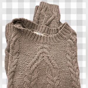 Time and Tru Cable Knit Turtleneck Sweater - Gray